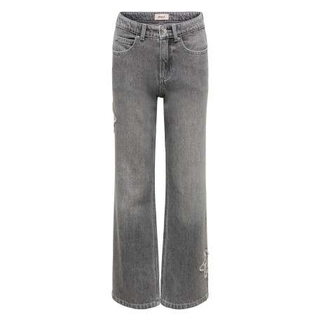 Jean en coton gris uni avec une coupe patineuse et une taille intermédiaire