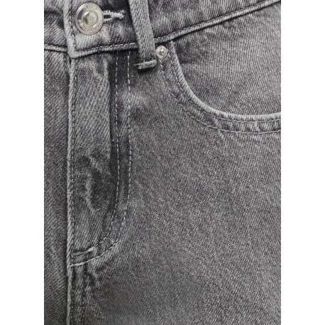 Jean en coton gris uni avec une coupe patineuse et une taille intermédiaire - Image 3