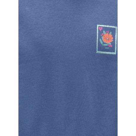 Sweat indigo imprimé avec une coupe droite et un col à capuche - Image 3
