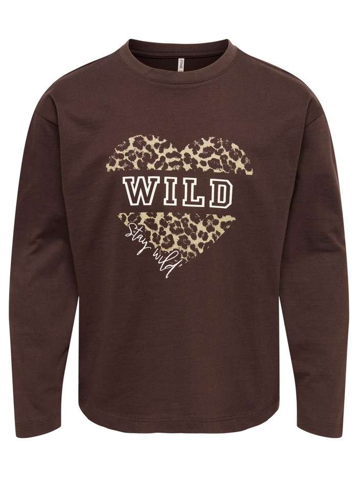 T-shirt en coton marron uni...