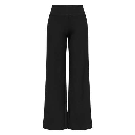 Pantalon jogging noir uni coupe bootcut et une taille élastiquée