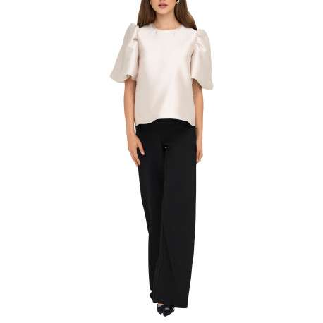 Pantalon jogging noir uni coupe bootcut et une taille élastiquée - Image 3
