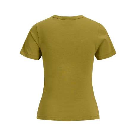 T-shirt en coton biologique olive à coupe droite pourvu d'un col rond - Image 2