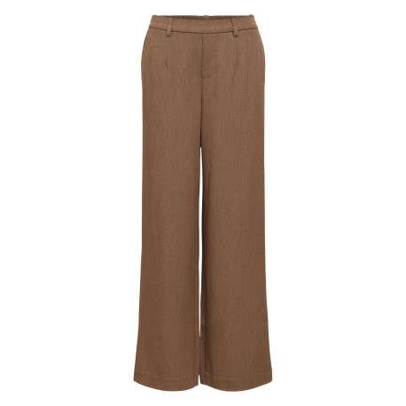 Pantalon chino brun coupe wide leg avec une taille partiellement élastiquée