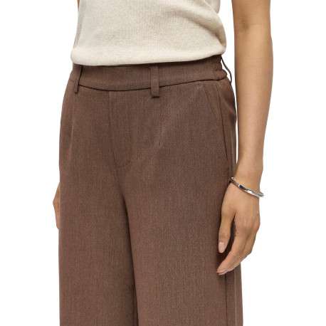 Pantalon chino brun coupe wide leg avec une taille partiellement élastiquée - Image 4