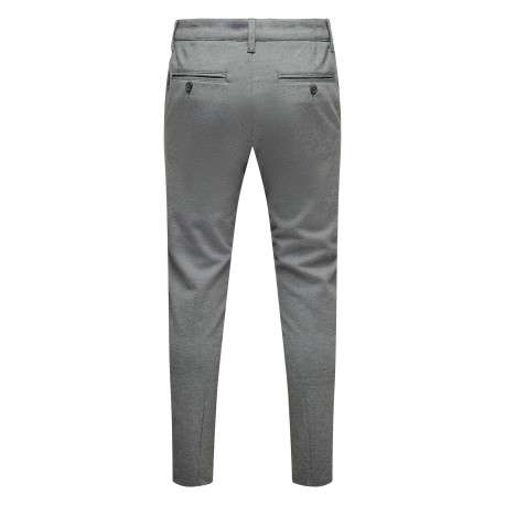 Pantalon chino gris uni avec une coupe slim muni d'un zip et d'un bouton - Image 2