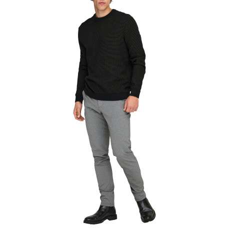 Pantalon chino gris uni avec une coupe slim muni d'un zip et d'un bouton - Image 5