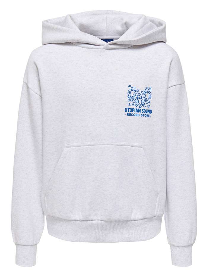 Sweat gris clair à imprimé...