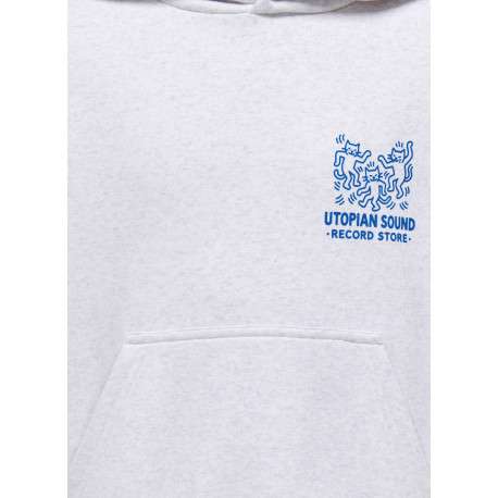 Sweat gris clair à imprimé avec une coupe droite et un col à capuche - Image 3