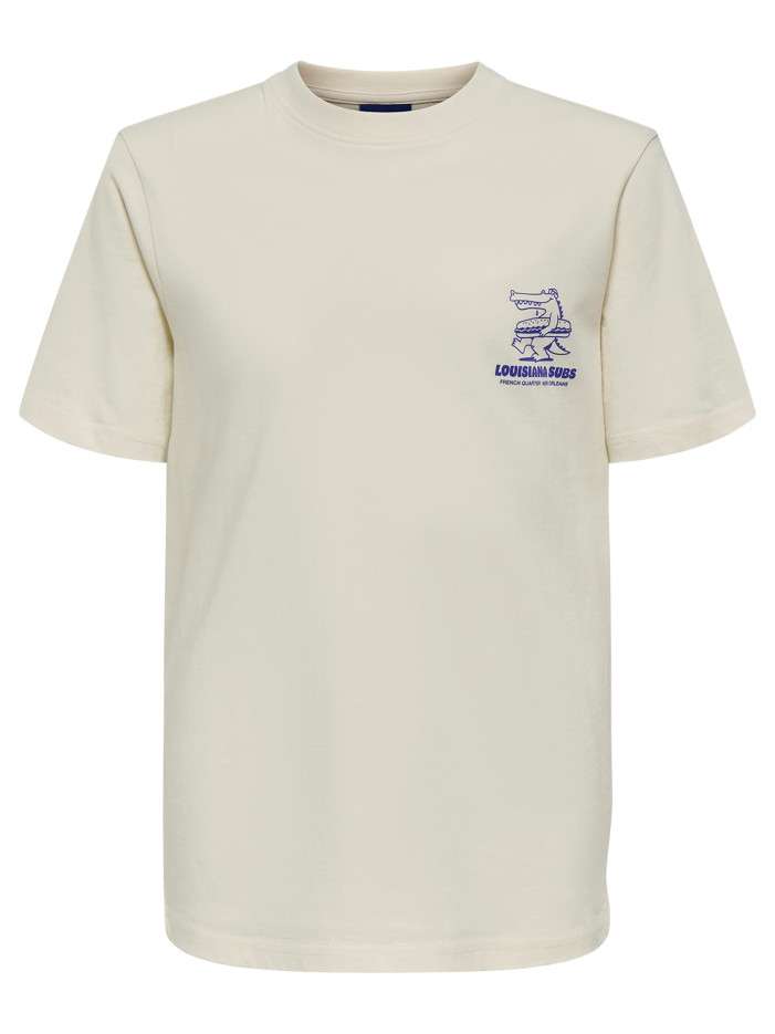 T-shirt en coton écru à...