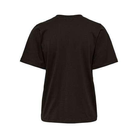 T-shirt en coton chocolat uni avec une coupe droite et un col rond - Image 2