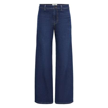 Jean brut uni avec une coupe bootcut muni d'un zip et d'un bouton