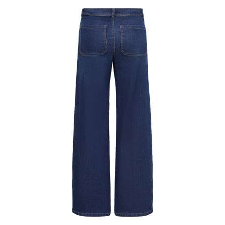 Jean brut uni avec une coupe bootcut muni d'un zip et d'un bouton - Image 2