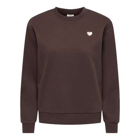 Sweat chocolat uni avec une coupe droite et des manches longues