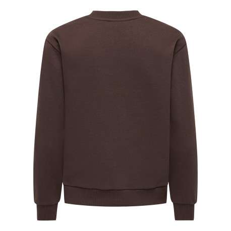 Sweat chocolat uni avec une coupe droite et des manches longues - Image 2