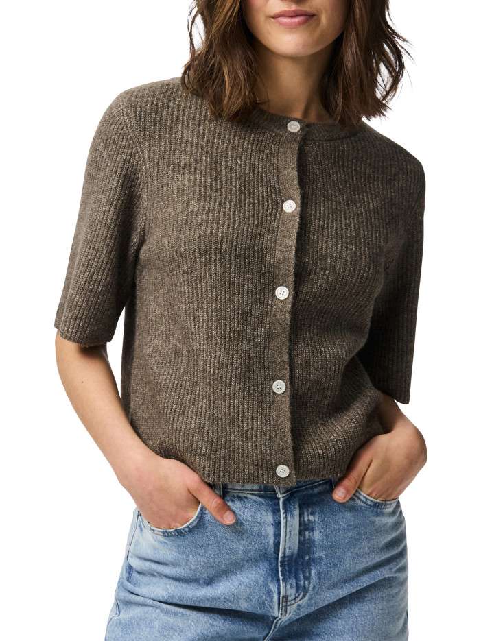 Gilet taupe uni avec une...