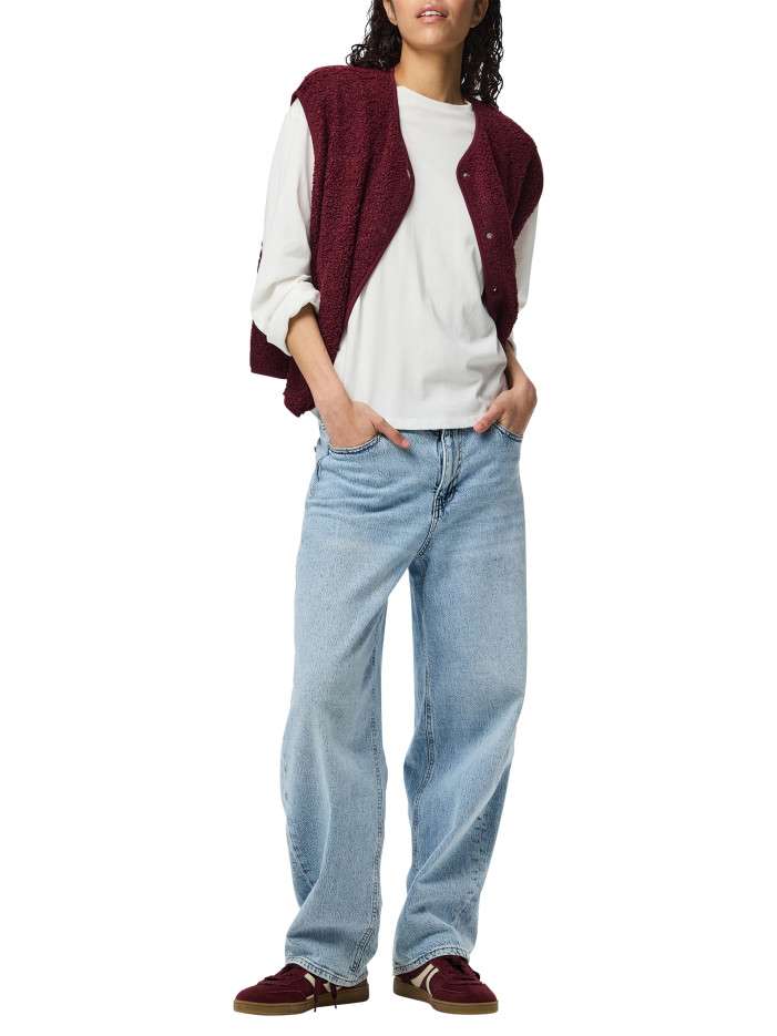 Gilet bordeaux uni à coupe...