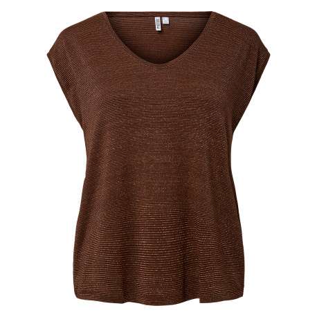 T-shirt marron uni avec une coupe droite et des manches courtes