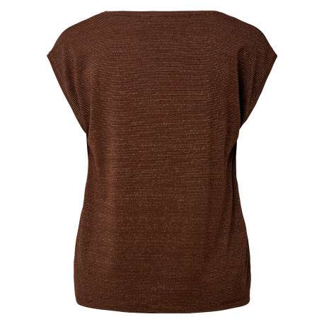 T-shirt marron uni avec une coupe droite et des manches courtes - Image 2
