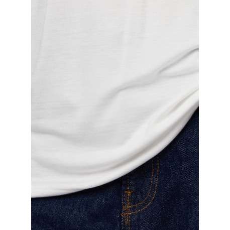 T-shirt blanc uni avec une coupe droite et des manches courtes - Image 7