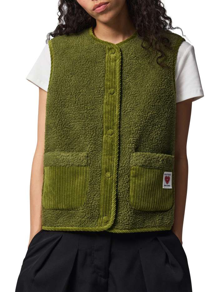 Gilet vert uni à coupe...
