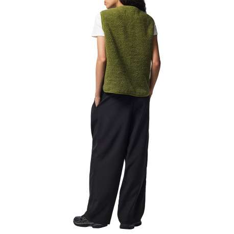 Gilet vert uni à coupe droite avec un col rond et sans manche - Image 2