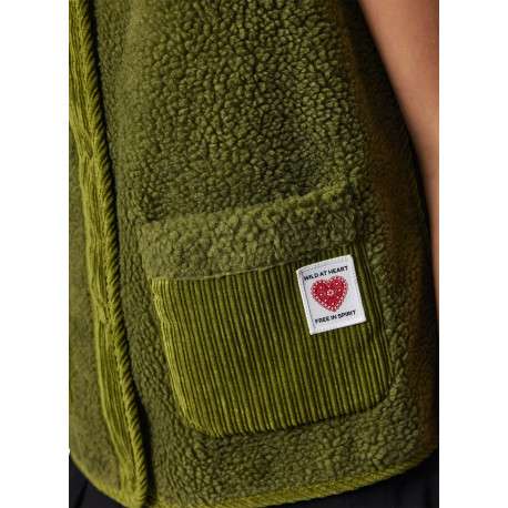 Gilet vert uni à coupe droite avec un col rond et sans manche - Image 4