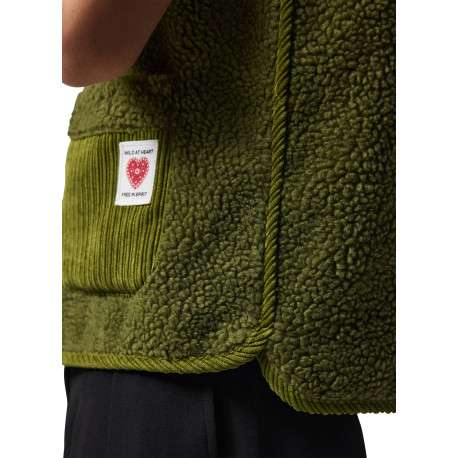 Gilet vert uni à coupe droite avec un col rond et sans manche - Image 5