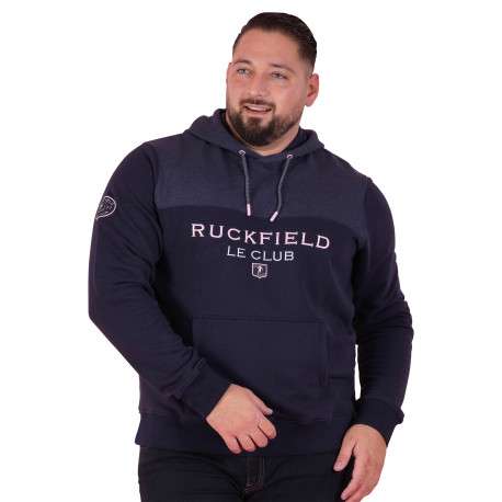 Sweat en coton biologique mélangé marine à imprimé avec une coupe droite