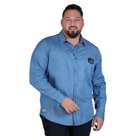 Chemise en coton stone à imprimé avec une coupe droite et un col à revers