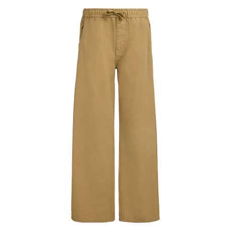 Pantalon chino sable uni avec une coupe flare et une taille élastiquée