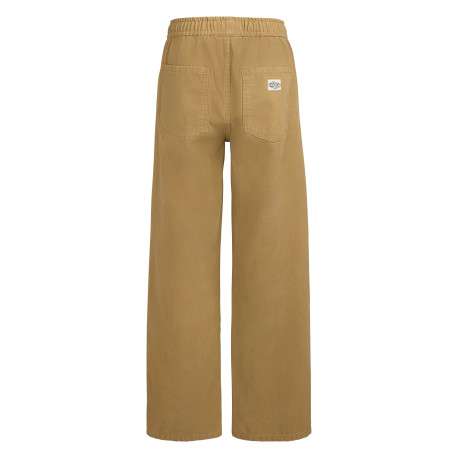 Pantalon chino sable uni avec une coupe flare et une taille élastiquée - Image 2