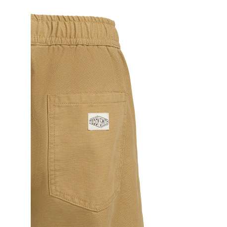 Pantalon chino sable uni avec une coupe flare et une taille élastiquée - Image 3