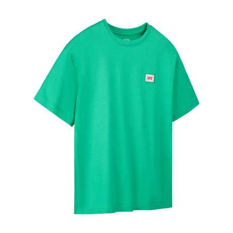 T-shirt vert à imprimé avec une coupe droite et un col rond - Image 3