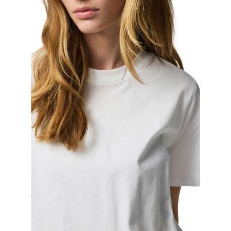 T-shirt en coton biologique blanc uni avec une coupe droite - Image 4