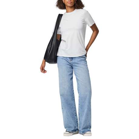 T-shirt en coton biologique blanc uni avec une coupe droite - Image 5