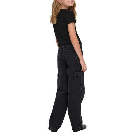 T-shirt noir uni avec une coupe cropped et des manches courtes laitue - Image 4