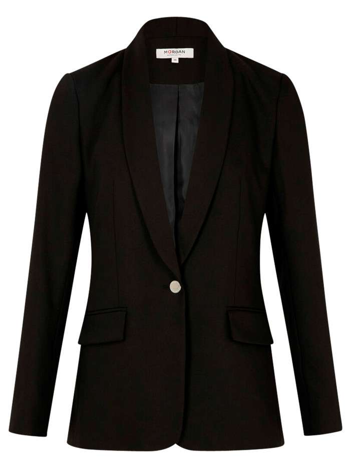 Blazer noir à coupe droite...