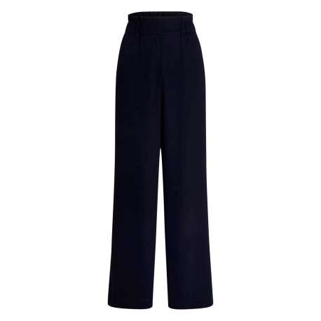 Pantalon chino marine à coupe bootcut pourvu d'une taille haute