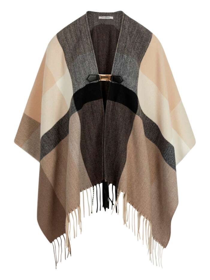 Poncho multicolore à coupe...