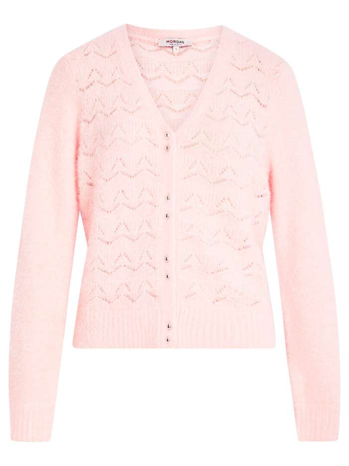 Gilet rose à coupe droite...