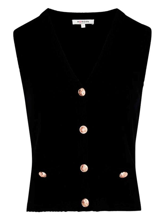 Gilet noir sans manche à...