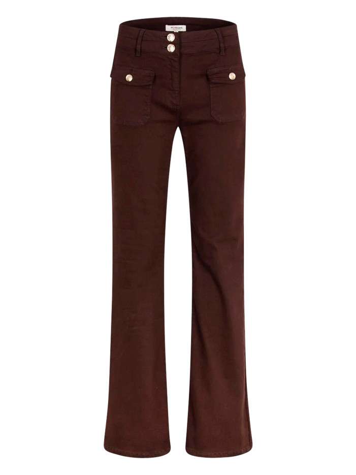 Pantalon marron à coupe...