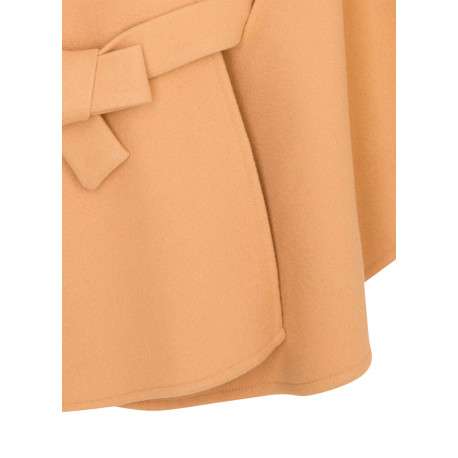 Poncho beige à coupe ample pourvu d'un col châle et de manches courtes - Image 2