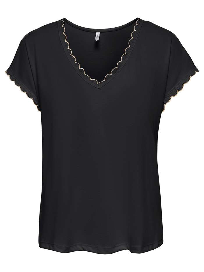 T-shirt noir uni avec une...