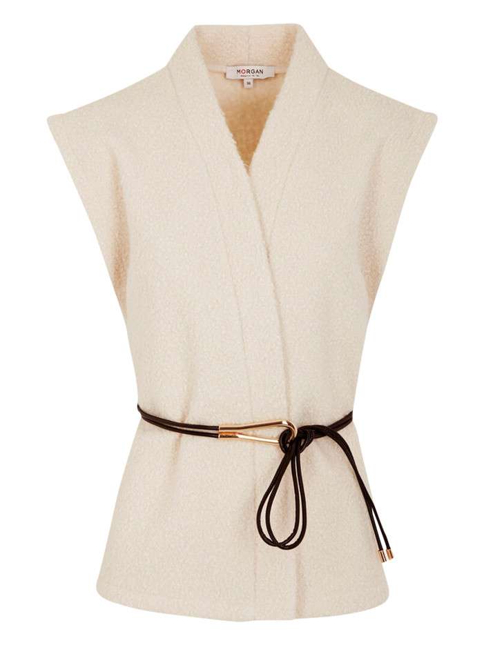 Gilet écru effet bouclettes...
