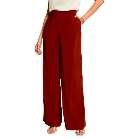 Pantalon chino orange à coupe bootcut pourvu d'une fermeture dissimulée - Image 2