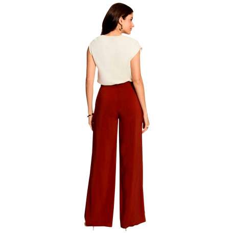 Pantalon chino orange à coupe bootcut pourvu d'une fermeture dissimulée - Image 3