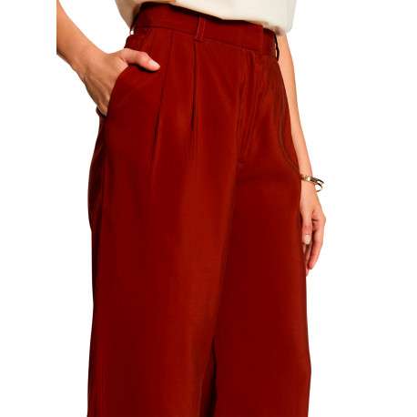 Pantalon chino orange à coupe bootcut pourvu d'une fermeture dissimulée - Image 4