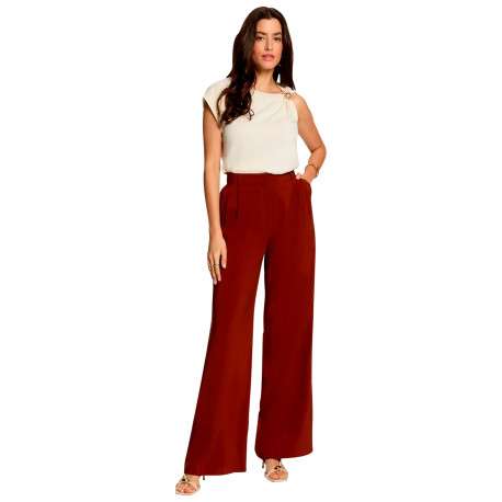Pantalon chino orange à coupe bootcut pourvu d'une fermeture dissimulée - Image 5